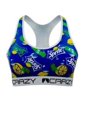 Sprite graphic sports bra y2k pop art rave festival crop top
